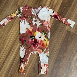 Posh Peanut Baby Girls 0-3 Months Floral Citrus Ruffle Bum Outfit One Piece